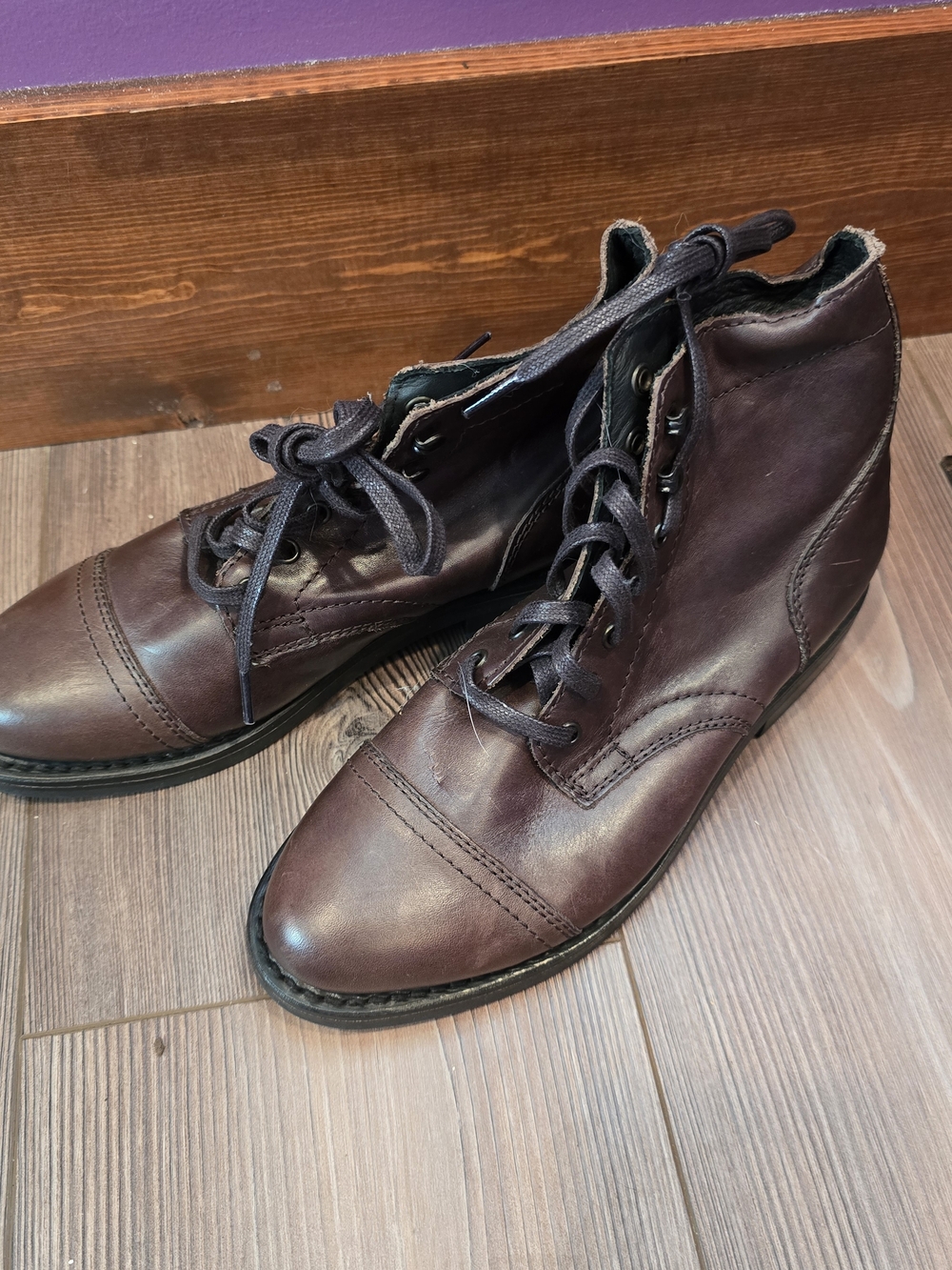 Women's Brown Leather Lace-Up Boots Thursday Boot Co